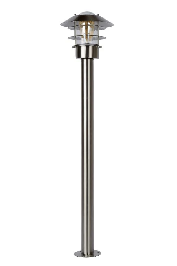 Lucide ZICO - Lamp post - Ø 21,8 cm - 1xE27 - IP44 - Satin Chrome - off